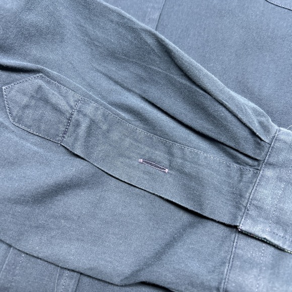 Burberry Long Men's XL Plaid Flip‎ Cuff Navy Blue Button Down Shirt - Picture 10 of 10